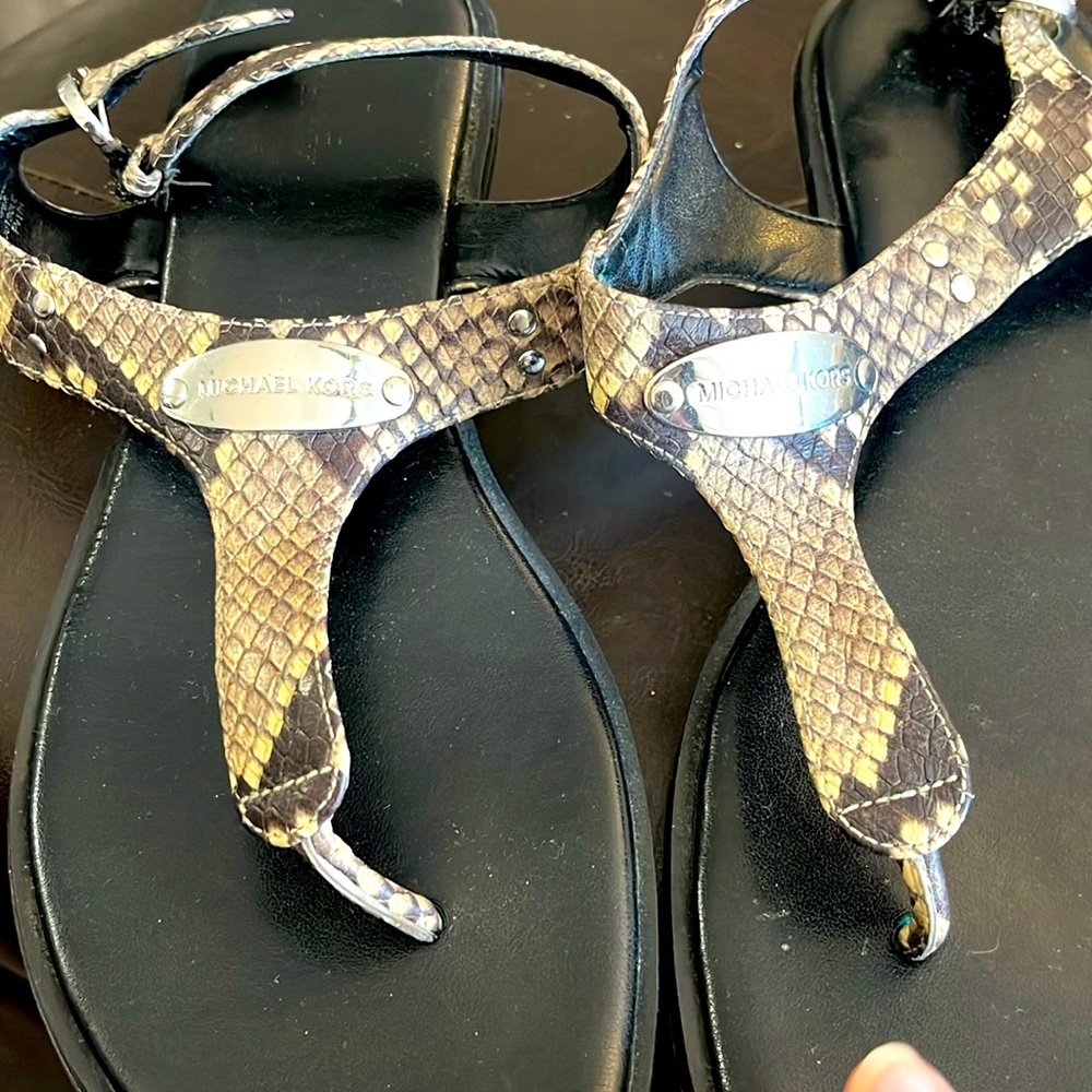 Gently Worn size 8.5 snake print Michael Kors sandals